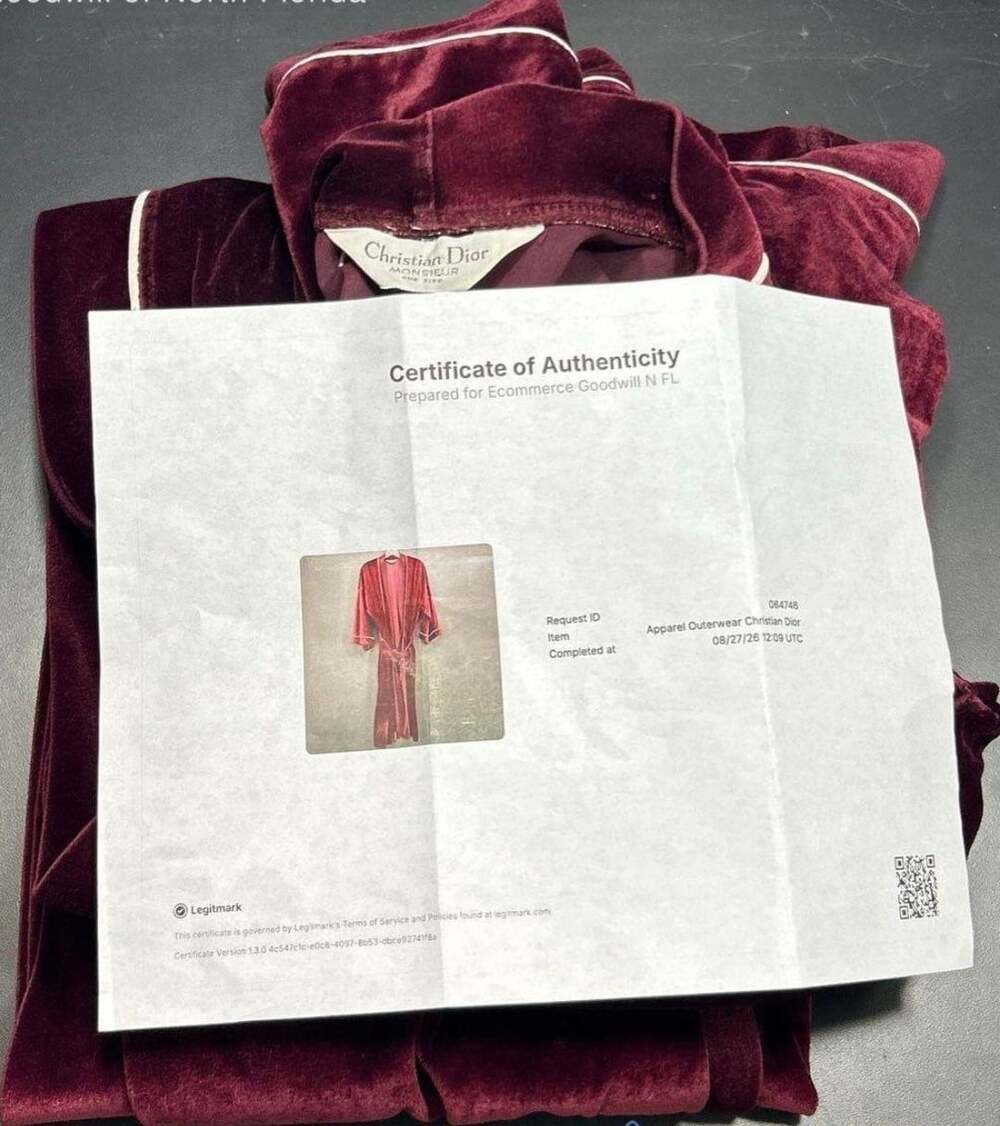 Vintage Christian Dior Monsieur Burgundy Velour Robe – One Size – COA – Rare